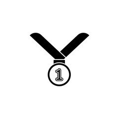 Poster - first place medal illustration. Element of sport for mobile concept and web apps. Detailed first place medal illustration can be used for web and mobile. Premium icon