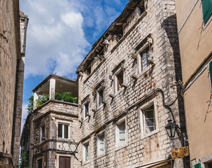 Canvas Print - Old Stone Buildings in Kotor