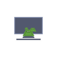 Aufkleber - withdrawal of money on the monitor colored icon. Element of bankings for mobile concept and web apps. Detailed withdrawal of money on the monitor colored icon