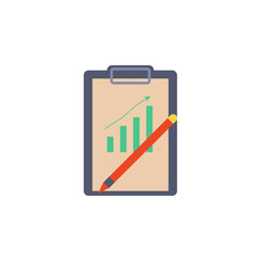 Aufkleber - financial chart on paper and pencil colored icon. Element of bankings for mobile concept and web apps. Detailed financial chart on paper colored icon can be used for web