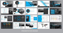Presentation Template For Promotion, Advertising, Flyer, Brochure, Product, Report, Banner, Business, Modern Style On Black And Cyan Color Background. Vector Illustration