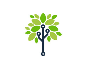 Poster - Tree Tech Icon Logo Design Element