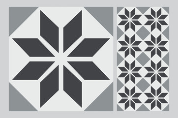 Wall Mural - vintage tiles patterns antique seamless design in Vector illustration