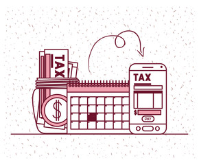 Canvas Print - tax day set icons vector illustration design