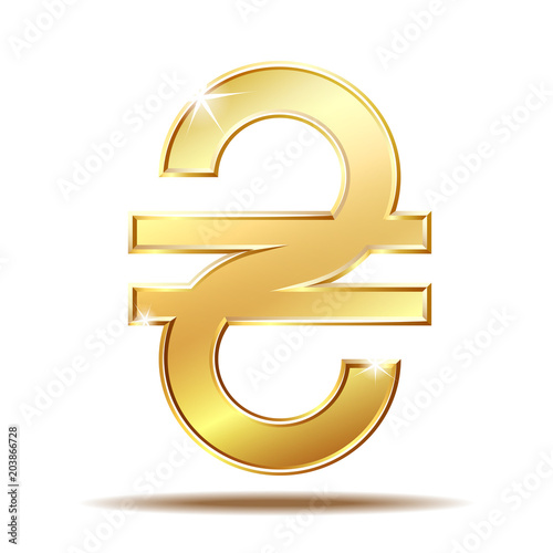 Как выглядит гривна знак Shiny gold Ukrainian Hryvnia currency sign - Buy this stock vector and explore s