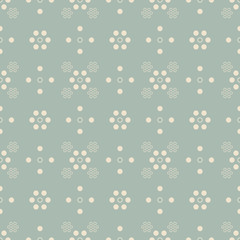 Wall Mural - Antique seamless background Round Dot Circle Cross Flower