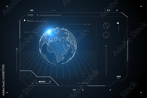 Fotografia The navigation system, the interface design of the sense of science and technology