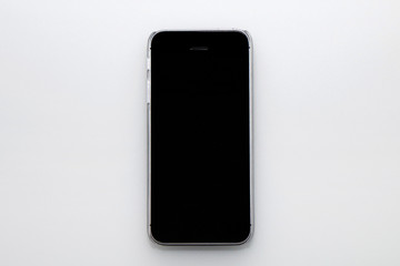 Black smartphone on a white background