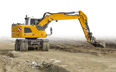 excavator at a construction site