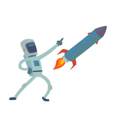 Wall Mural - Astronaut in space vector character having fun spaceman galaxy cosmos atmosphere astronautics system fantasy traveler man.