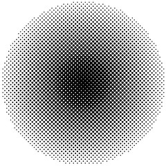 Poster - Halftone element, circular halftone pattern. Specks, halftone circle gradient