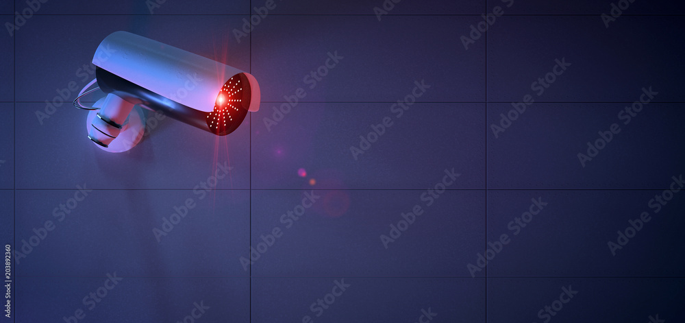 Security CCTV camera system - 3d rendering Stock Photo | Adobe Stock