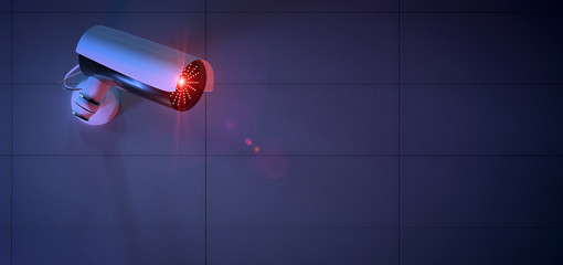Poster - Security CCTV camera system - 3d rendering