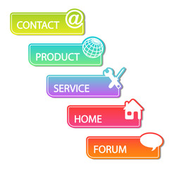 Poster - Vector web buttons. Navigation bar set. Menu element labels for website layout.