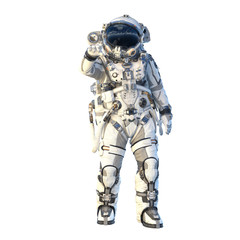 astronaut on white. mixed media