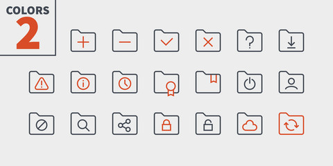 Fototapete - folder ui pixel perfect well-crafted vector thin line icons 48x48 ready for 24x24 grid for web graph