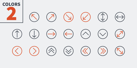 Poster - Arrows UI Pixel Perfect Well-crafted Vector Thin Line Icons 48x48 Ready for 24x24 Grid for Web Graphics and Apps with Editable Stroke. Simple Minimal Pictogram Part 2-5