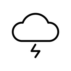 Poster - cloud and lightning. simple outline icon. linear symbol with thin outline