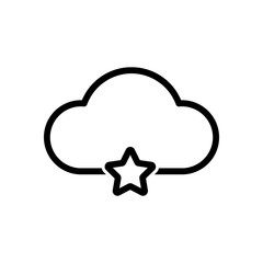 Poster - bookmark cloud database. linear symbol with thin outline. simple outline icon