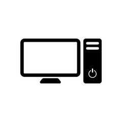 Poster - Personal computer, pc. System unit and monitor