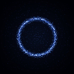 Wall Mural - Vector galaxy. Shining blue ring made of stars. Beautiful abstract cosmic background. Bright cyan circle. Creative cosmic space illustration.