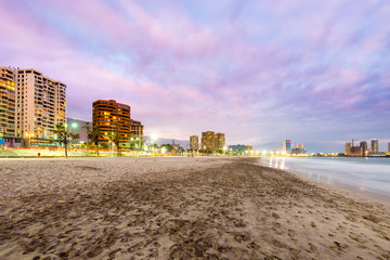 view of cavancha beach in the northern port city of iquique in the atacama desert, chile