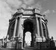 Palace of fine arts, San Francisco, California, in black and white