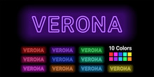 Neon Name Of Verona City