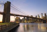 Fototapeta  - New York, Lower Manhattan skyline with Brooklyn Bridge