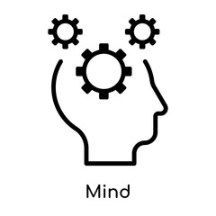 Poster - Mind icon isolated on white background