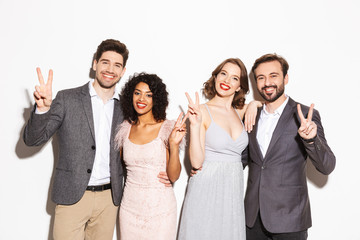 Poster - Group of happy well dressed multiracial people