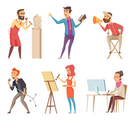 Poster - Different characters of creative professions. Vector pictures in cartoon style