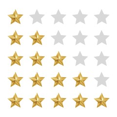 Wall Mural - five star rating vector set