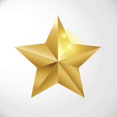 Wall Mural - star rating realistic gold star set vector