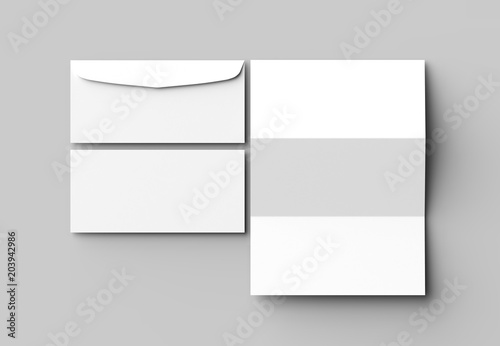 Fotografía Envelope and letter mock up isolated on soft gray background