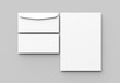 © Salih - Envelope and letter mock up isolated on soft gray background. 3D illustrating.