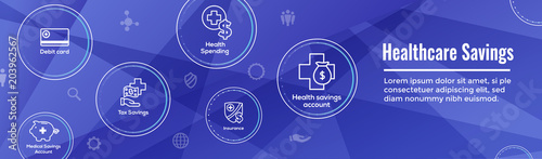 Cuadros en Lienzo Medical Tax Savings Web Header Banner- Health savings account or flexible spendi