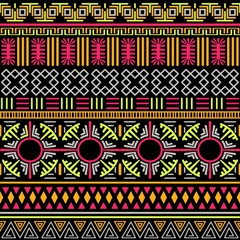 Wall Mural - Tribal ethnic seamless pattern. Abstract geometric ornament. Vector illustration. Perfect for textile print, cloth design tissue, wrapping paper and fabric design