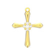 3D illustration isolated gold decorative diamond cross pendant