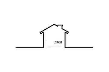 Fototapete - Abstract house shape sign and symbol. Image of real estate for template design. Vector illustration.