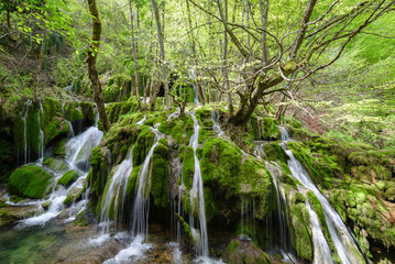  Toberia Waterfalls at Entzia mountain range, Basque Country, Spain