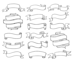 vintage ribbons sketch