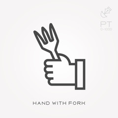 Wall Mural - Hand with fork