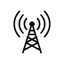 Radio Tower Icon. Linear Style