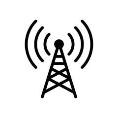 Poster - Radio tower icon. Linear style