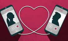 Illustration Of A Dating Plattform App And The Connection Of A Man And A Woman