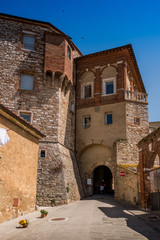 SERRE di RAPOLANO, TUSCANY, Italy - the ancient village, medieval entrance