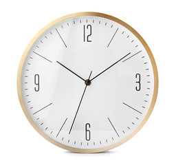 Poster - Big clock on white background. Time change concept