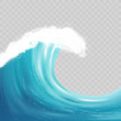 © tavi - Sea big wave with white foam. Realistic vector image