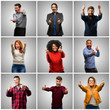 © Krakenimages.com - Group of mixed people, women and men stand happy and positive with thumbs up approving with a big smile expressing okay gesture